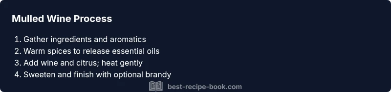 Process infographic showing steps to make mulled wine