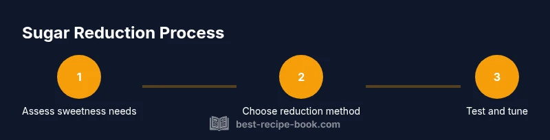 Tailwind infographic showing steps to reduce sugar in cake recipes