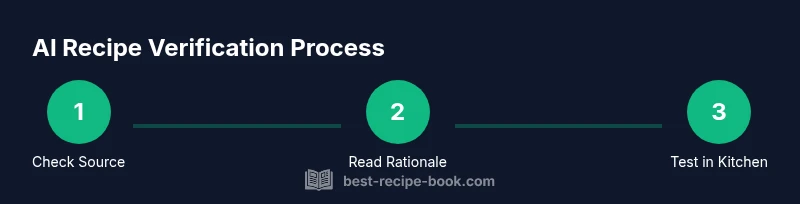 Infographic of a three-step AI recipe verification process