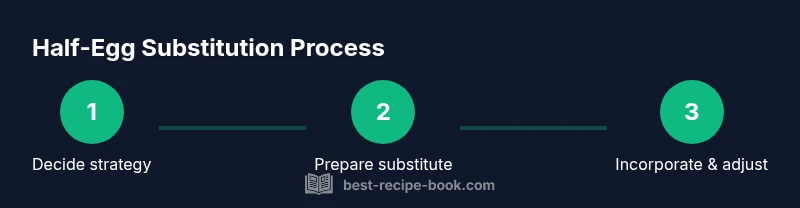 Process diagram showing how to substitute half an egg in recipes