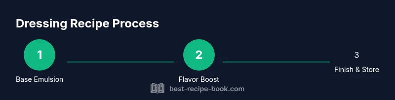 Process infographic showing steps to make dressing recipes