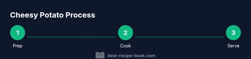Process infographic for cheesy potato recipe