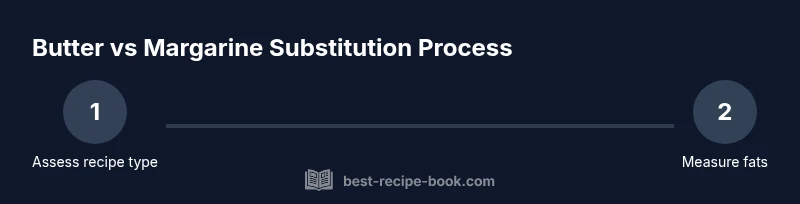 Process infographic showing steps to substitute butter for margarine
