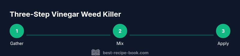 Infographic showing a three-step vinegar weed killer process