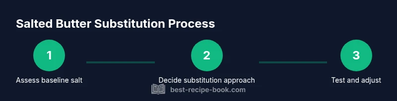 Process diagram showing salt-aware substitution of salted butter for unsalted