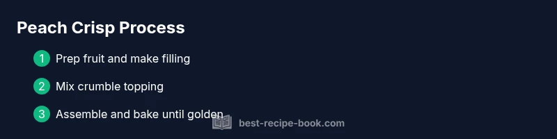 Process diagram showing peach crisp steps