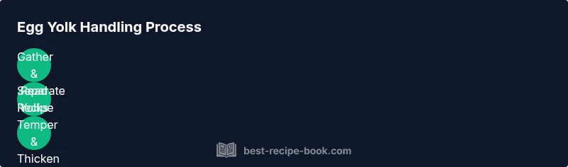 Three-step process for handling egg yolks in cooking