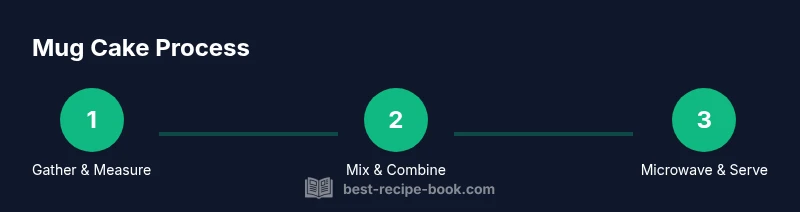 Infographic showing a three-step process for making a mug cake