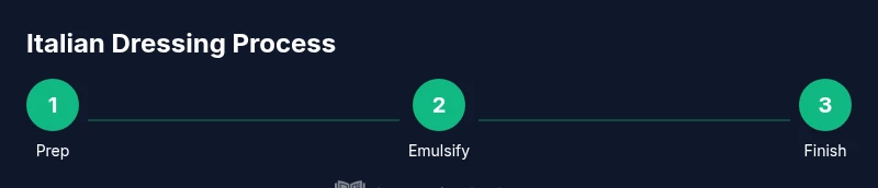 Process infographic showing Italian dressing steps
