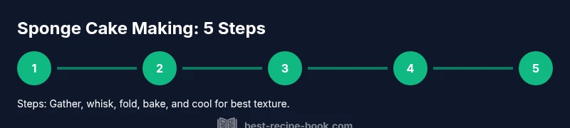 Process diagram showing steps to make sponge cake