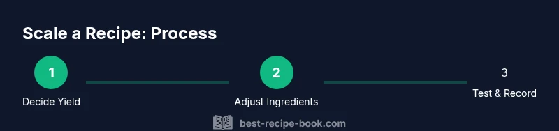 Process infographic showing steps to scale a recipe