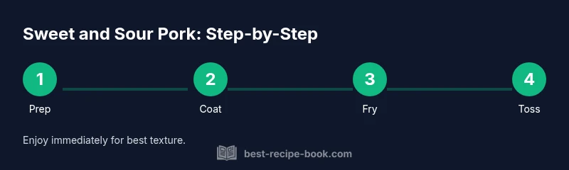 Process steps for sweet and sour pork