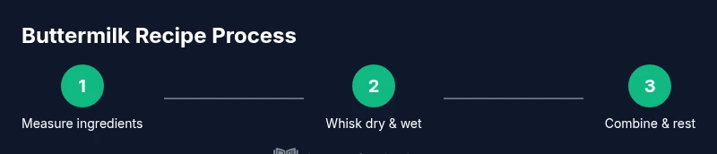 Process infographic showing three steps to prepare a buttermilk-based recipe