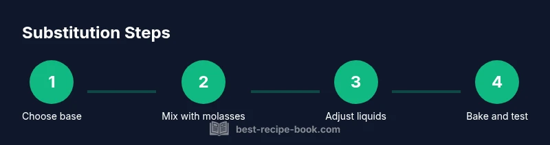Process infographic showing brown sugar substitution steps