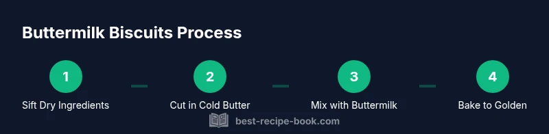 Process flow showing steps to make buttermilk biscuits