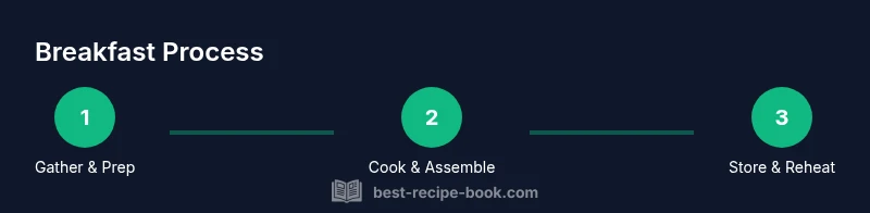 Process diagram for a breakfast meal recipe with three steps