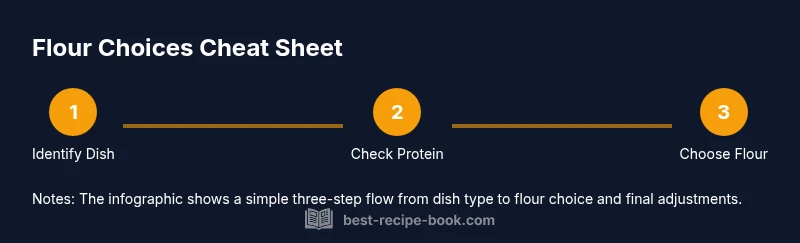 Process infographic showing three-step flour choice