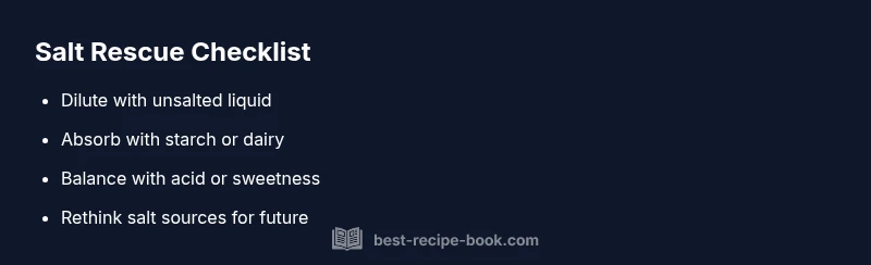 Checklist for rescuing an oversalted dish