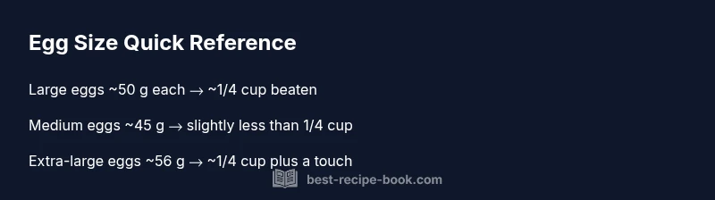 Infographic showing egg size equivalents